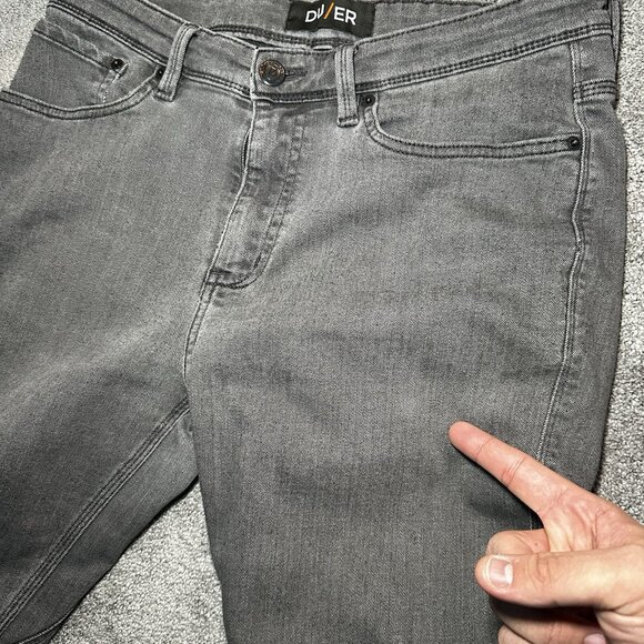 DU/ER Duer N2X Slim Fit Jeans Mens Fits 34x30.5 Dark Grey Stretch Performance - Picture 3 of 11